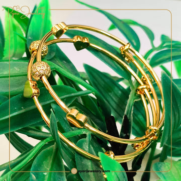 Pyari Jewellery Triple Heart Gold-Plated Bracelet | Artificial Jewelry for Women