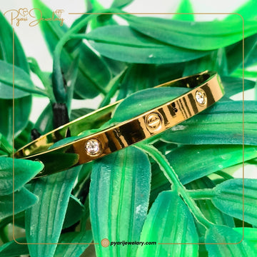 Pyari Jewellery Gold-Plated Crystal Screw Bracelet | Premium Artificial Jewelry Bangle for Women