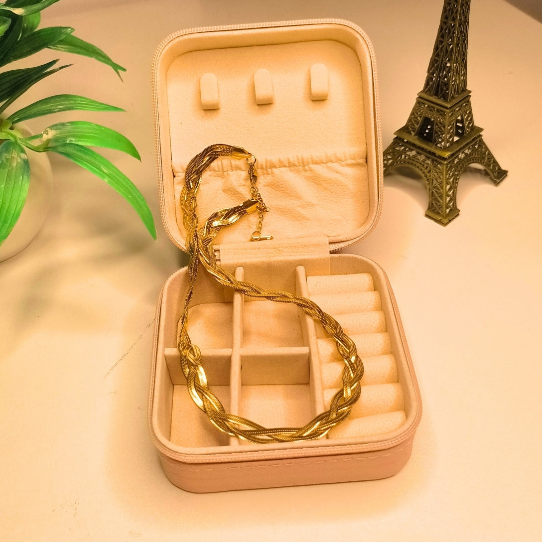 Elegant Braided Gold Statement Necklace