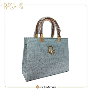 Luxury Croc-Textured Structured Handbag – Elegant Designer-Inspired Tote