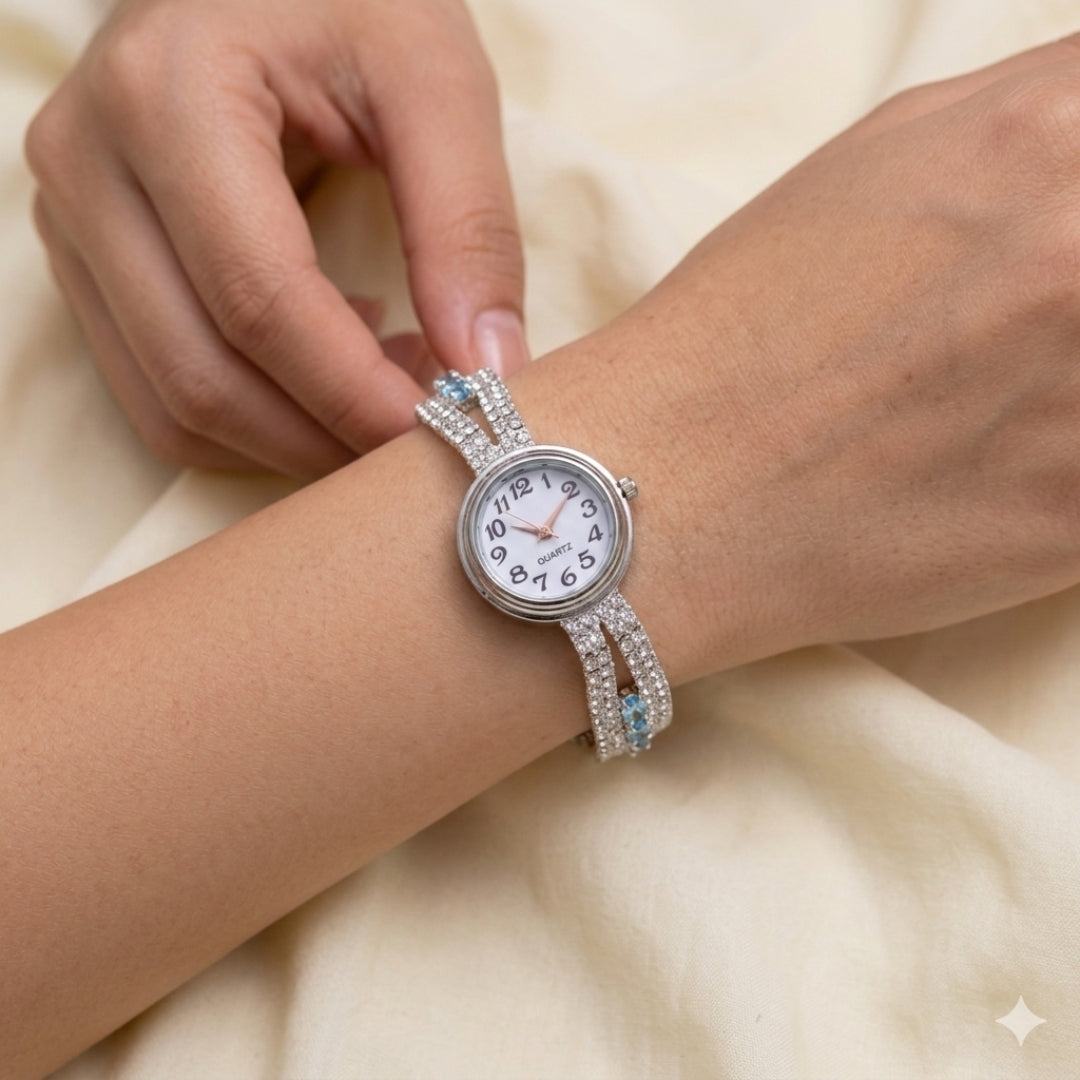 Crystal Elegance Women’s Luxury Bracelet Watch | Premium Artificial Jewelry Watch