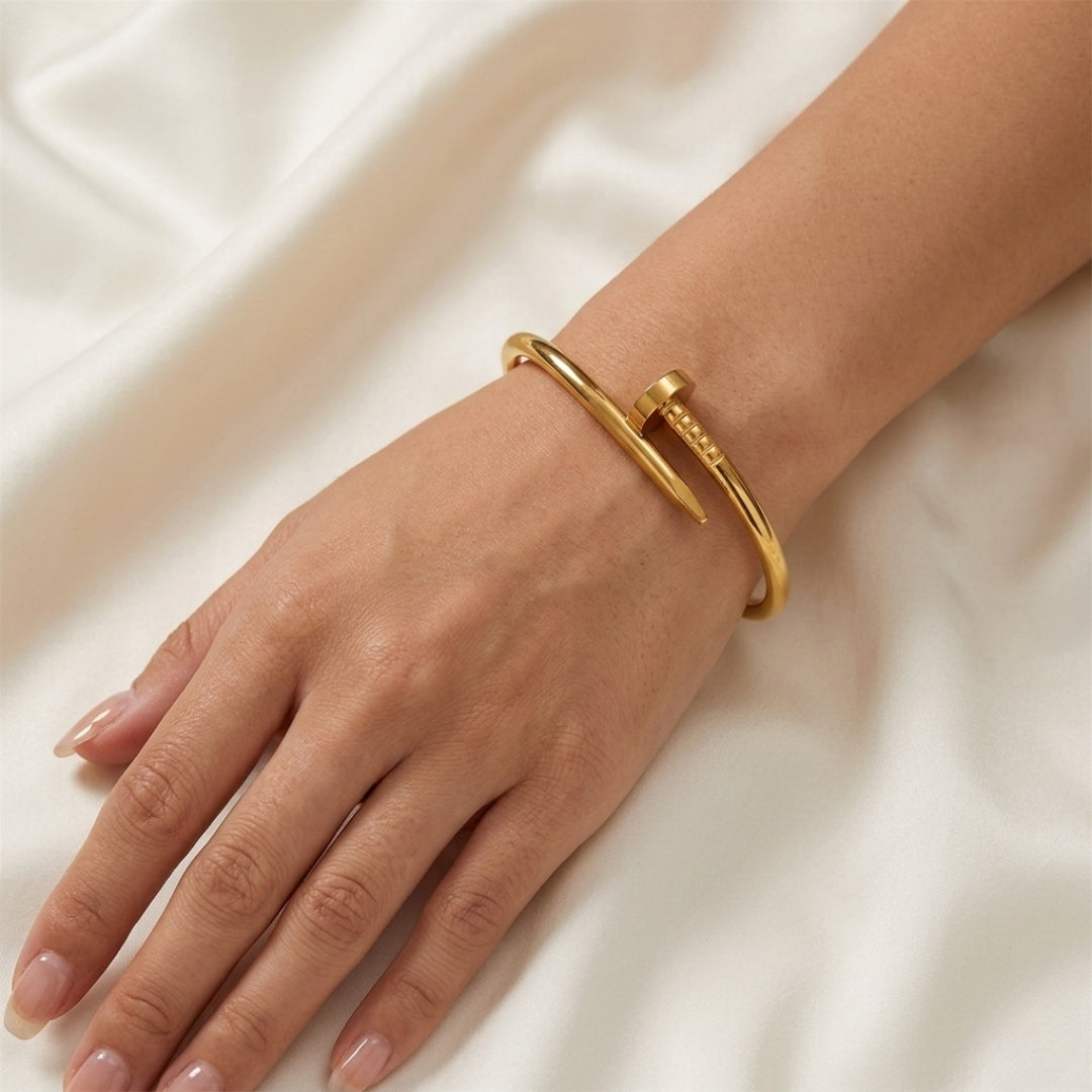 Pyari Jewellery Nail-Inspired Gold-Tone Bracelet