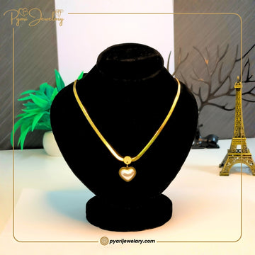 Pyari Jewellery Gold Heart Pendant Necklace | Elegant Artificial Jewelry for Women