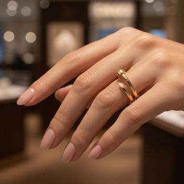Gold Nail Style Open Ring for Women – Minimal Stainless Steel Adjustable Finger Ring