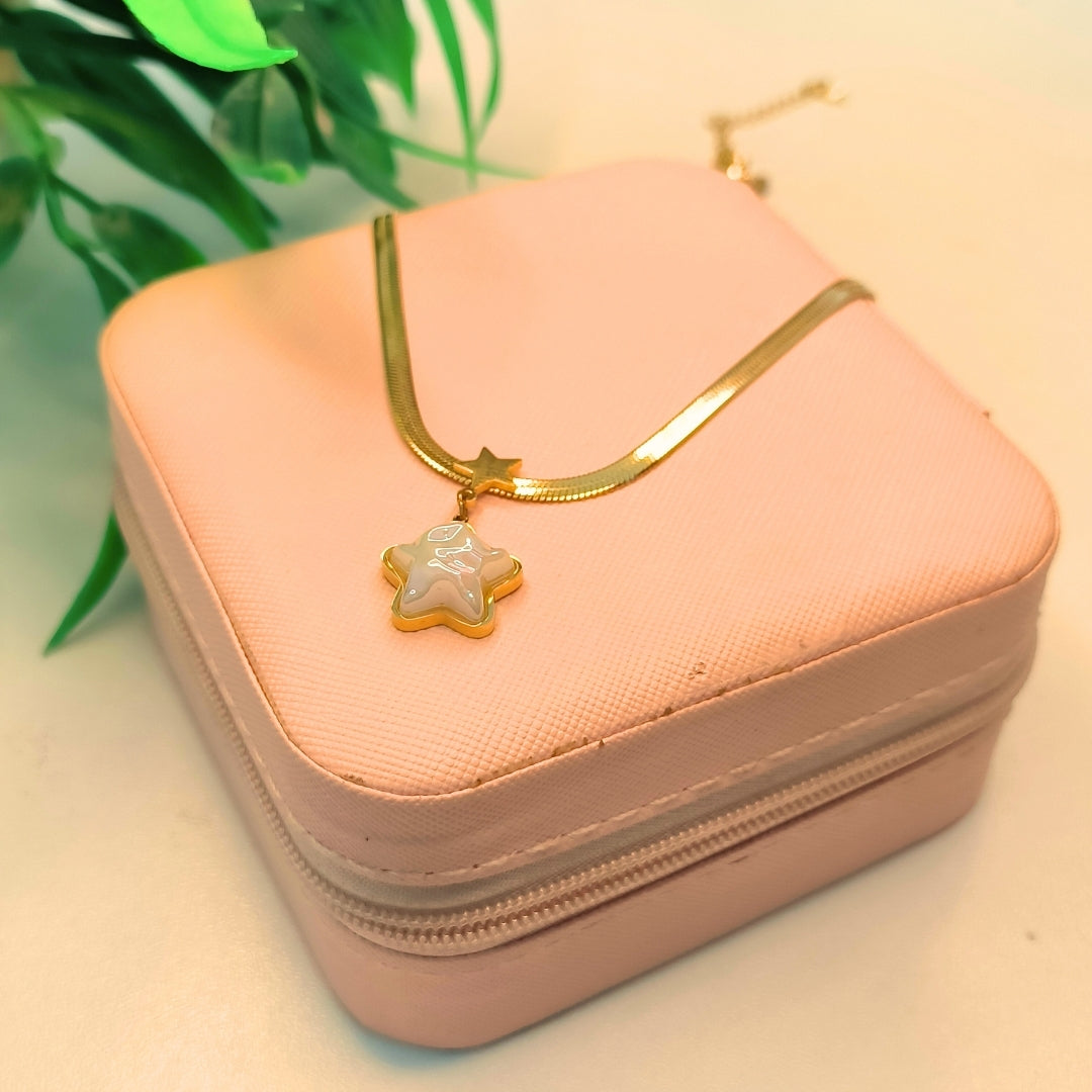 Pyari Jewellery Gold Star Pendant Necklace | Elegant Golden Chain with Pearl Star Charm for Women