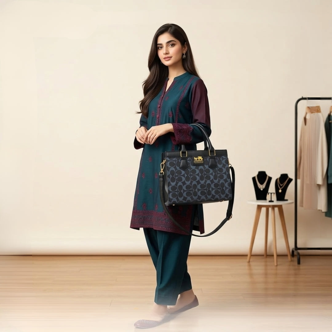 Luxury Coach-Inspired Monogram Handbag for Women | Premium Shoulder Bag