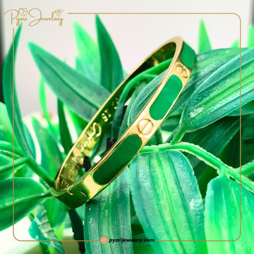 Pyari Jewellery Green Enamel Gold Bracelet – Premium Fashion Bangle for Women