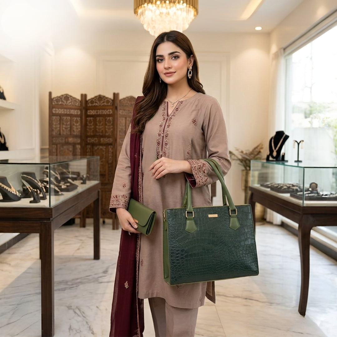 Luxury Textured Handbag Set – 3-Piece Premium Collection for Women