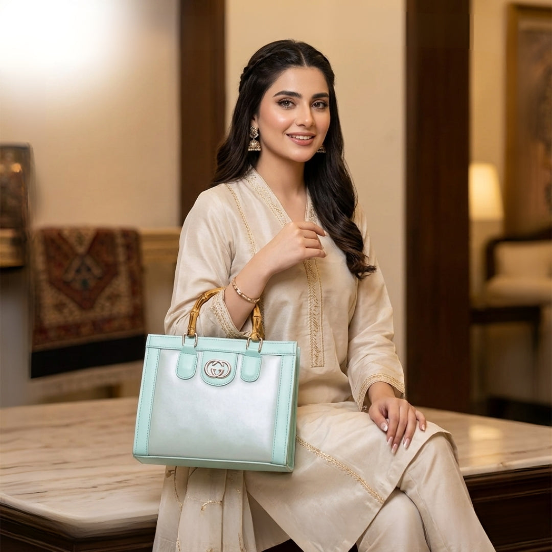 Bamboo-Handle Designer Handbag | Premium Fashion Tote for Women