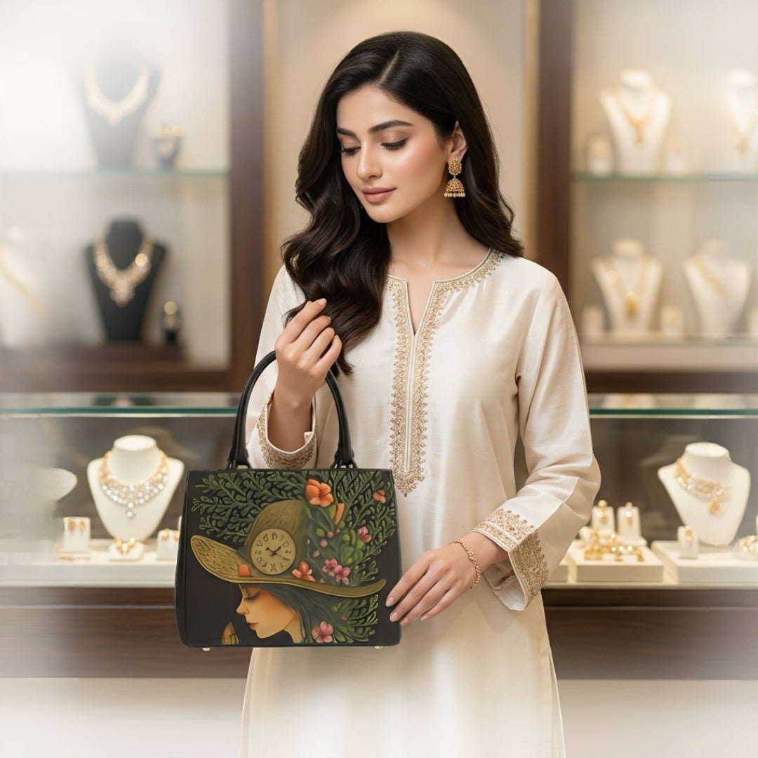 Elegant Hand-Painted Artistic Handbag | Premium Fashion Tote for Women